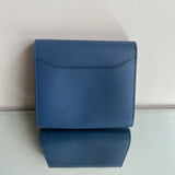 Carteira Hermès Constance Compact Wallet Ferragem Palladium Azul