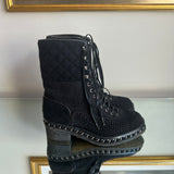 Coturno Chanel Tweed Preto