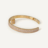 Bracelete Hermès Pavê Kelly Clochette Cuff em Ouro Rose 18k Cravejada em Brilhantes.