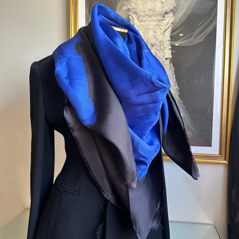 Lenço Christian Dior Azul e Preto