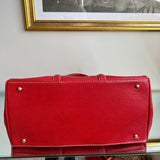 Bolsa Carolina Herrera Tote em Couro Vermelho Ferragem Dourada