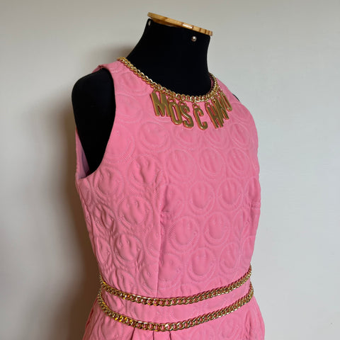 Vestido Moschino Pink com Correntes Gold