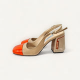 Slingback Prada Bege e Laranja