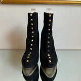 Bota Valentino Camurça Preto com Spikes