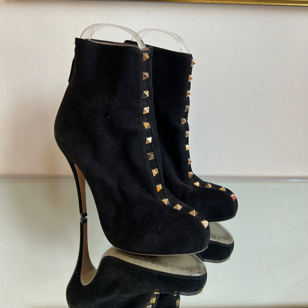 Bota Valentino Camurça Preto com Spikes