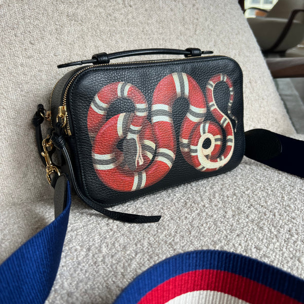 Bolsa Gucci Merveilles Camera KingSnake Estampada