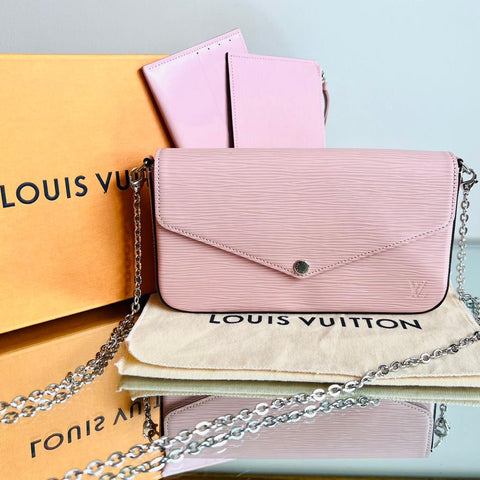 Bolsa Louis Vuitton Félicie em Couro Monograma Rosa
