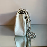 Bolsa Chanel Classic Double Flap Couro Lambskin Off White