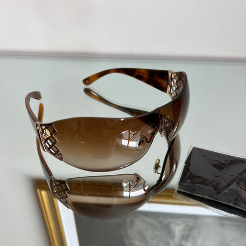 Óculos Versace Marrom Ferragem Gold