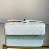 Bolsa Chanel Classic Double Flap Couro Lambskin Off White