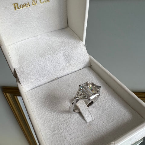 Anel Ross & Co. Ouro 18k Rodinado Diamantes