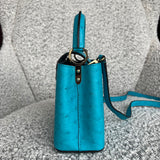 Bolsa Louis Vuitton Capucines Mini em Couro Exótico Azul