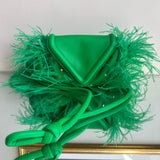 Bolsa Bottega Veneta Com Plumas em Couro Verde