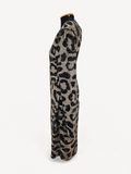 Vestido Philipp Plein em Pedraria Dourado e Preto Animal Print