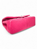 Bolsa  Chanel Jumbo Double Flap em Couro Lambskin Pink Ferragem Prata