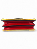 Bolsa Prada Cahier City Calfskin + Saffiano Vermelho e Preto  Ferragem Gold