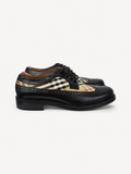 Oxford Burberry Xadrez e Couro Preto Masculino