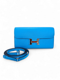 Bolsa Hermès Constance To go em Couro Epsom Azul Ferragem Palladium Exotic