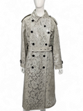 Trench Coat Burberry Laminated Lace In Pale Grey