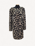 Vestido Philipp Plein em Pedraria Dourado e Preto Animal Print