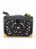 Bolsa Prada Cahier Laser Cut Preta com Off White