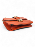 Bolsa Valentino Rockstud Couro Laranja Pequena