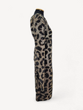 Vestido Philipp Plein em Pedraria Dourado e Preto Animal Print