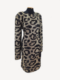 Vestido Philipp Plein em Pedraria Dourado e Preto Animal Print