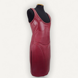 Vestido Mugler de Couro Dark Cherry