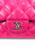 Bolsa  Chanel Jumbo Double Flap em Couro Lambskin Pink Ferragem Prata