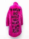 Casaco Philipp Plein Pink com Pelos e Estampa de Grafite