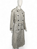 Trench Coat Burberry Laminated Lace In Pale Grey