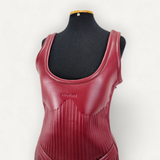 Vestido Mugler de Couro Dark Cherry