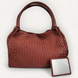 Bolsa Bottega Veneta Intrecciato Vinho