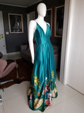 Vestido Patricia Bonaldi Longo Estampado de Alça Verde