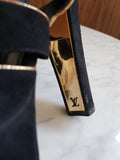 Sandália  Louis Vuitton Preta Com Dourado