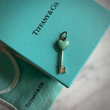 Pendente Tiffany Key mini Heart Turquesa
