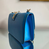 Bolsa Valentino Rockstud Em couro Azul Ferragem Ligth Gold