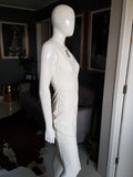 Vestido Cavalli Class Midi Branco Com detalhe Dourado