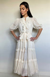 Vestido Zimmermann Longo Babados Off White