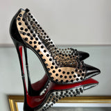 Scarpin Christian Louboutin Verniz Transparente Spikes Pretos