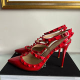 Scarpin Valentino Rockstud Verniz Vermelho