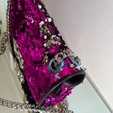 Bolsa Dolce Gabbana Paetês Bicolor Pink e Prata