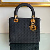 Bolsa Christian Dior Lady Dior Tecido Preto